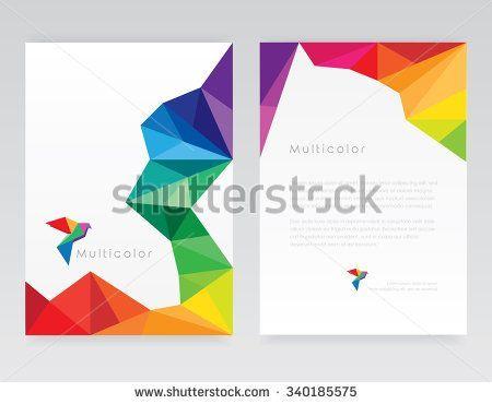 Multi Colored Bird Logo - Creative abstract geometric multicolored letterhead template mockups