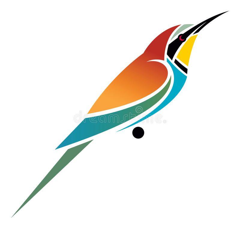 Multi Colored Bird Logo - Photo About European Bee Eater Illustration. Illustration