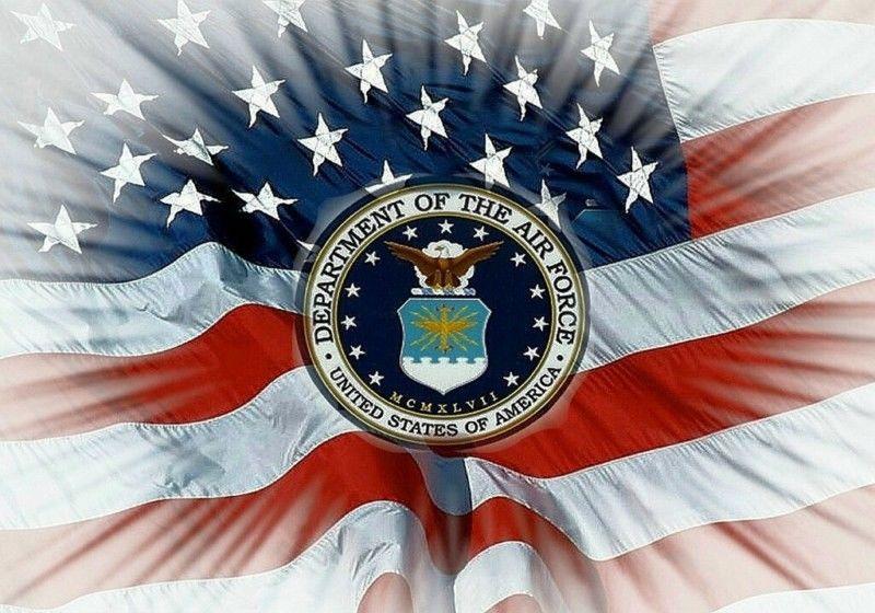 American Flag Air Force Logo - MAGNET Military United States Air Force logo Stars Stripes US Flag ...