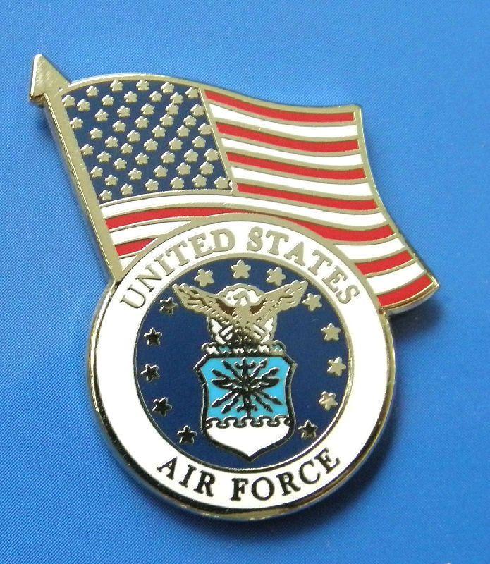 American Flag Air Force Logo - USAF US Air Force Logo USA Flag Lapel Pin Badge 1 Inch | Cordon Emporium