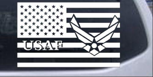 American Flag Air Force Logo - US American Flag Air Force USAF Car or Truck Window Laptop Decal