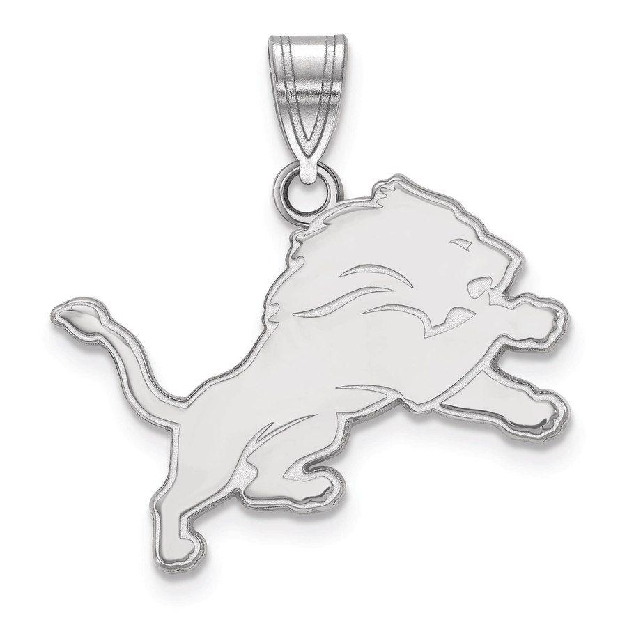 Detroit Lions Silver Logo - Detroit Lions Sterling Silver Medium Logo Pendant
