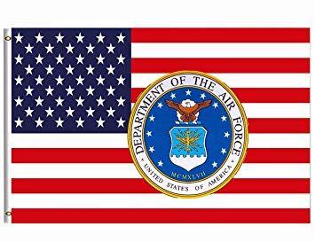 American Flag Air Force Logo - Amazon.com : Wamika US Air Force Flag 3x5 FT Brass Grommets ...