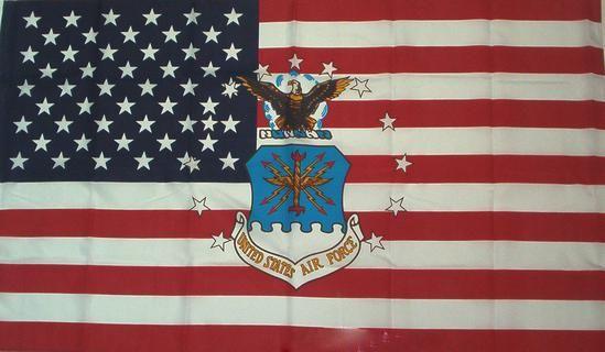 American Flag Air Force Logo - Air Force USAF Logo on USA Flag 3' x 5' Flag | flagsandstuff.com