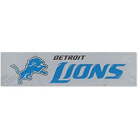 Detroit Lions Silver Logo - Amazon.com : Party Animal Detroit Lions Silver Large 8 Foot Banner ...