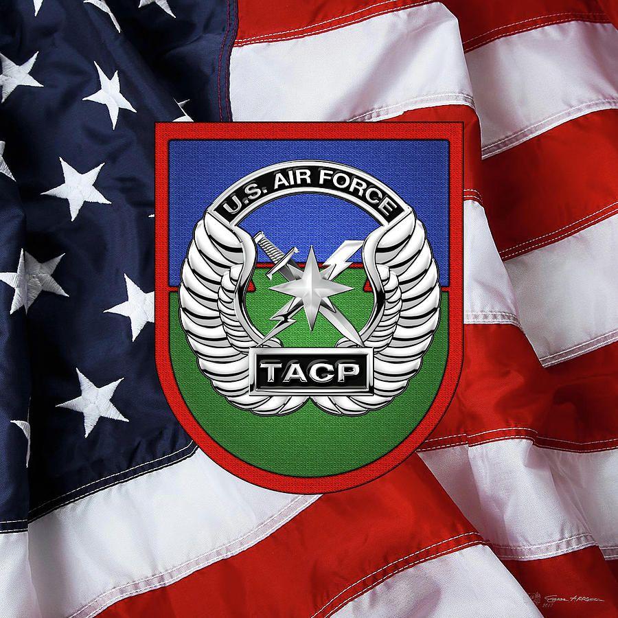 American Flag Air Force Logo - US Air Force Tactical Air Control Party - TACP Beret Flash With Crest ...
