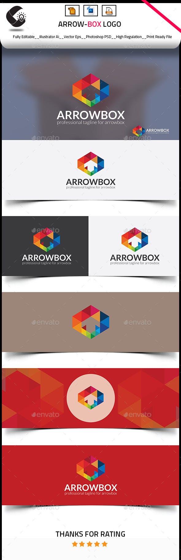 Rating Box Logo - Arrow Box Logo by CRISTAL_P | GraphicRiver