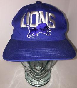 Detroit Lions Silver Logo - Vintage Detroit Lions Silver Blue LOGO Hat Cap Snapback New Era Pro