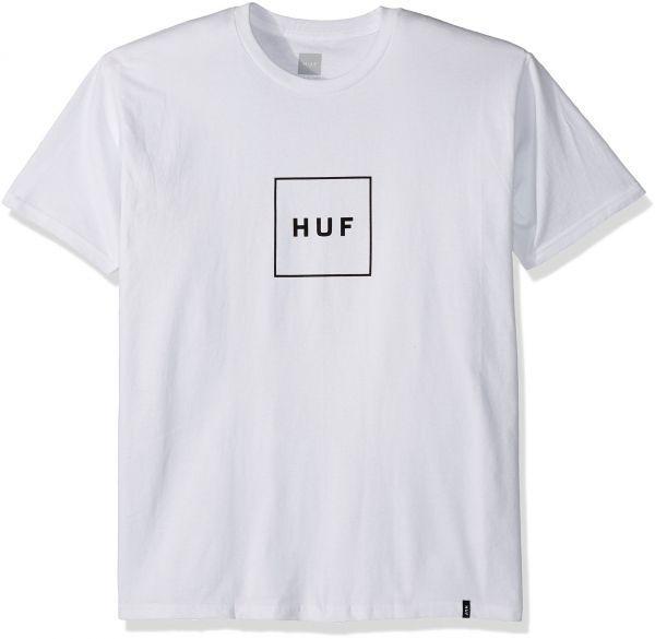 Rating Box Logo - HUF Men's Box Logo S S Tee, White, XL
