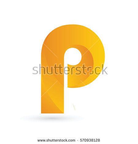 Orange P Logo - gold 3d initial letter p typography logo design for brand and ...