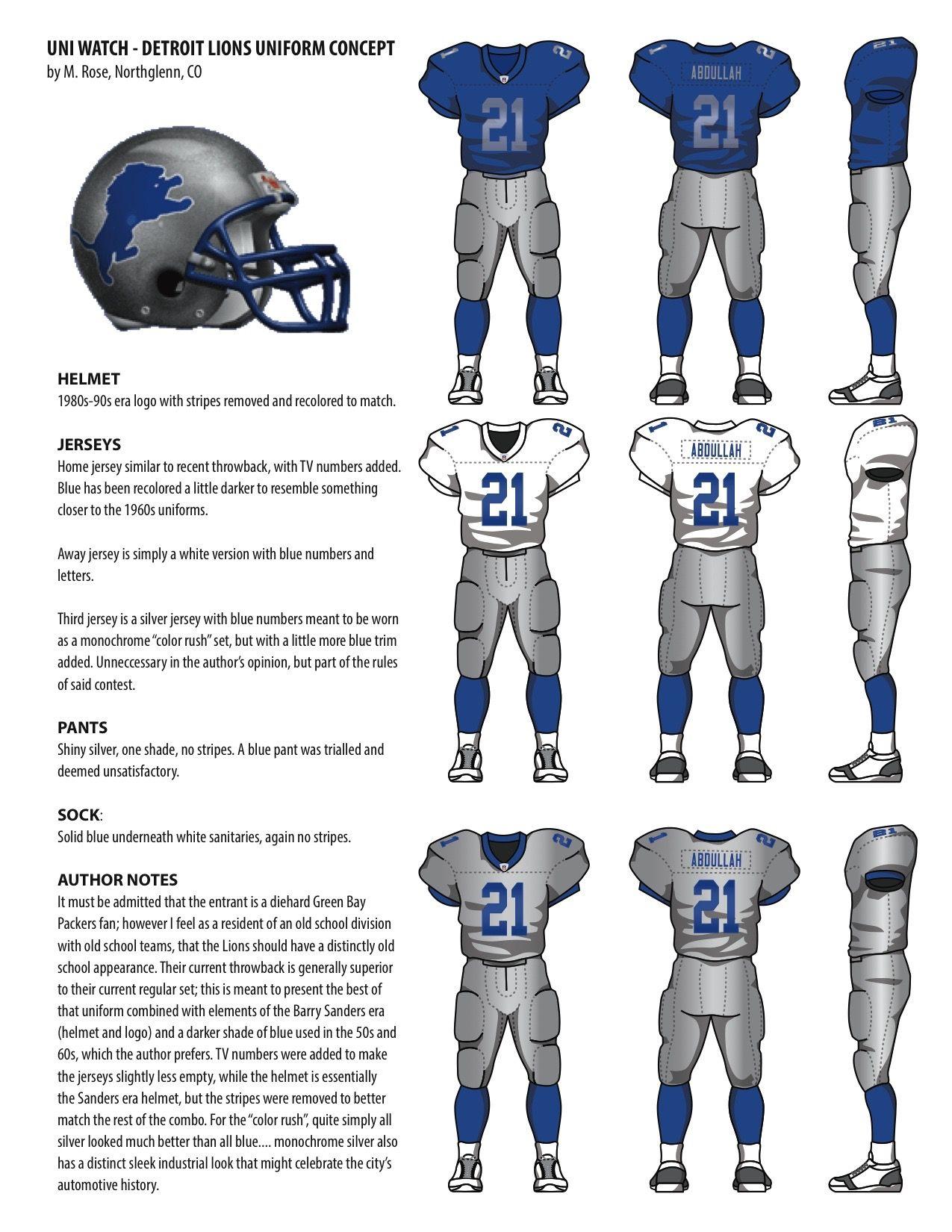 Detroit Lions Silver Logo - Uni Watch contest results -- How you would redesign the Detroit Lions