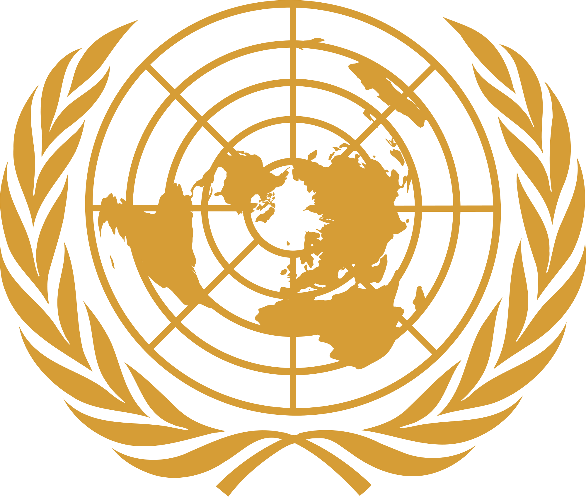 Gold and Orange Logo - File:UN emblem gold.svg - Wikimedia Commons