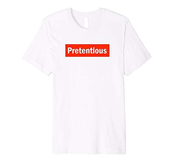 Red and White Box Logo - Pretentious Shirt Red Box Logo Hipster Funny White Tee