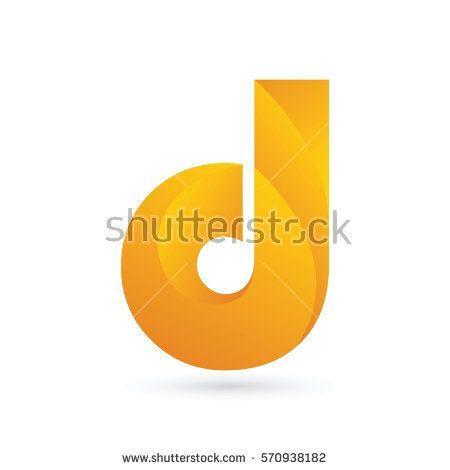 Orange and Gold Logo - gold 3D initial letter d typography logo design for brand