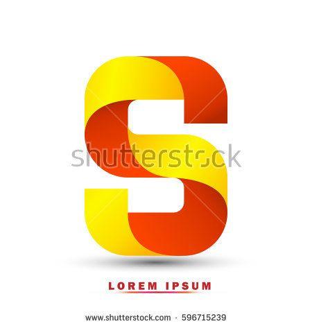 Orange and Gold Logo - Letter S . Modern concept. elegant and simple typographic .Twisted ...