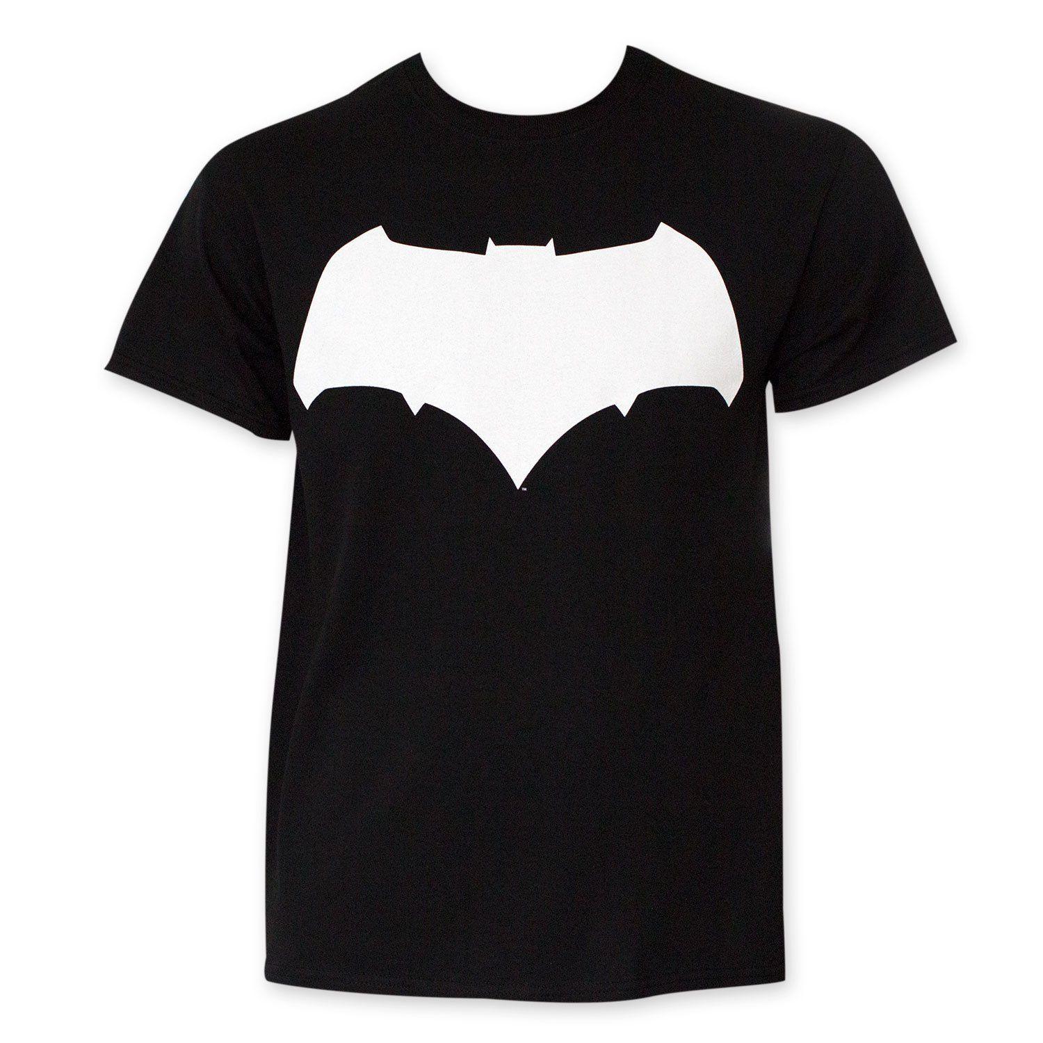 White Batman Logo - Batman V Superman And White Batman Logo Tee Shirt: Clothing