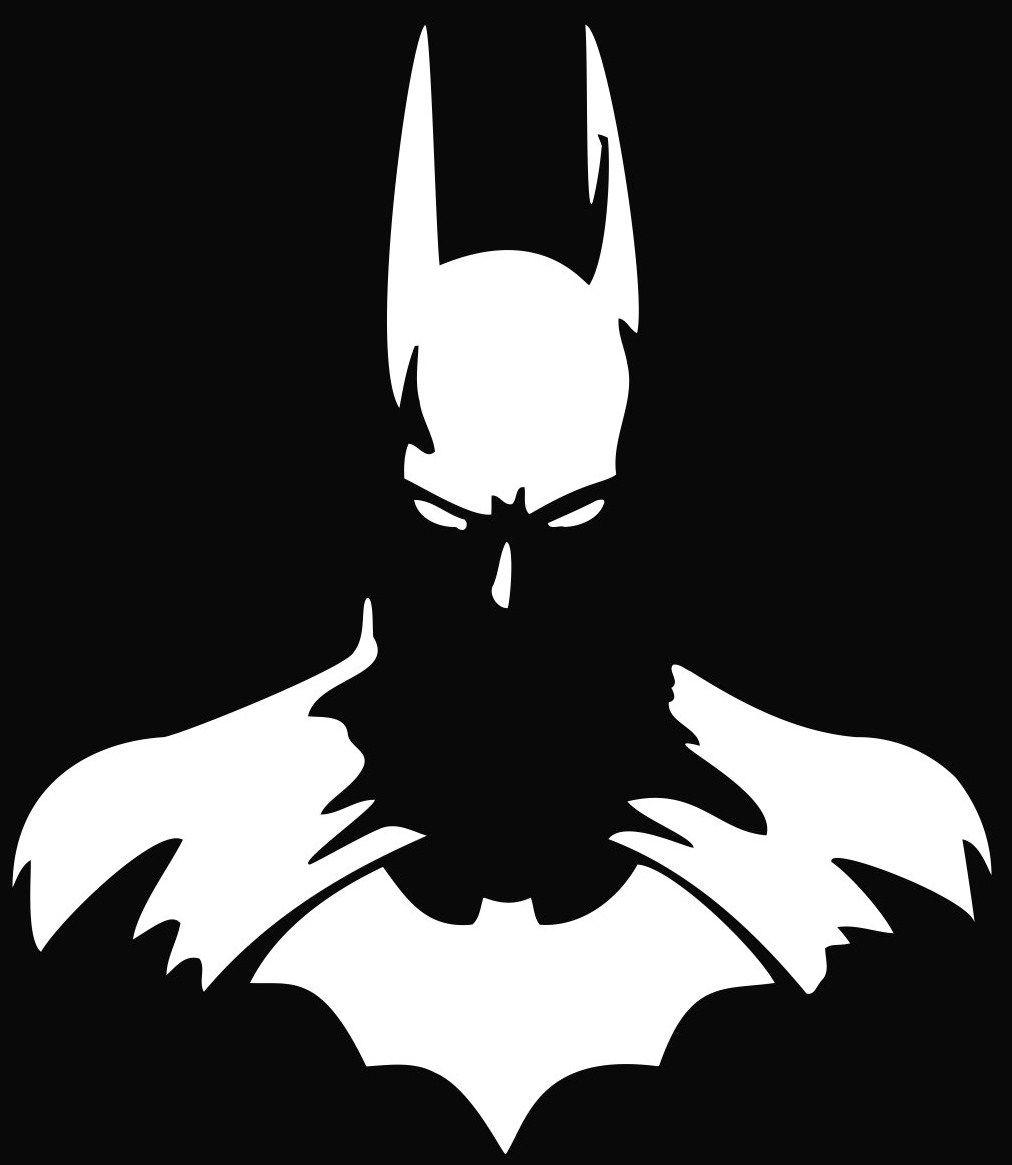 White Batman Logo - BLACK and WHITE. Stencils, Batman