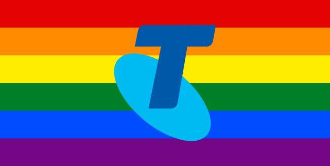 Telstra Logo - Telstra logo on rainbow flag - Techly