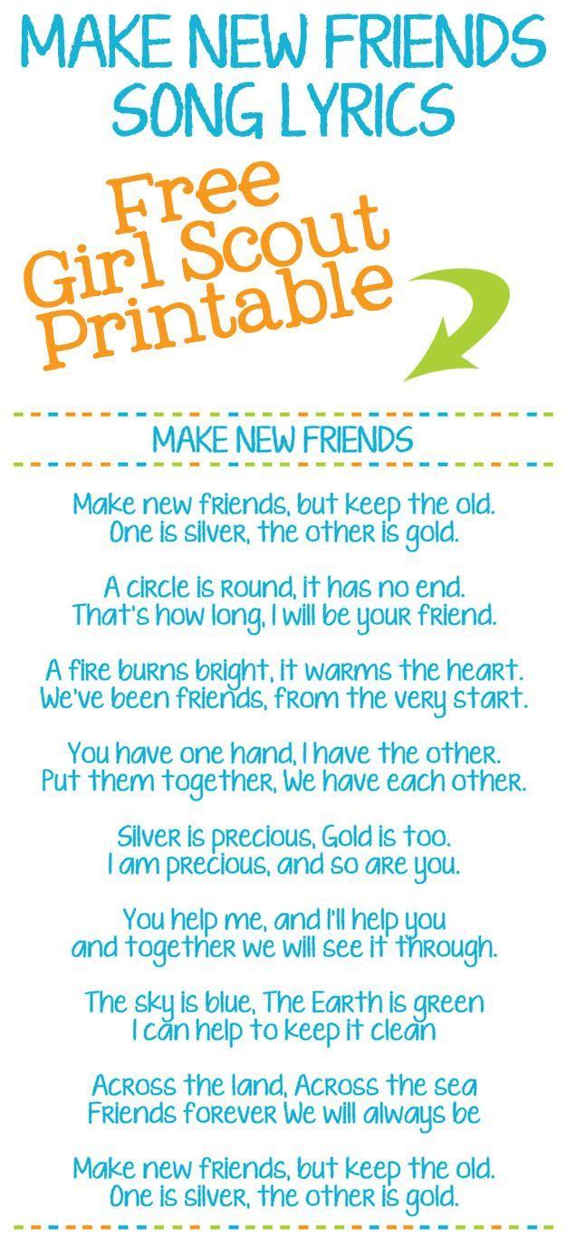 Girl Scouts Circle of Friends Logo - Make New Friends Girl Scout Song Lyric Printables - Help your Girl ...