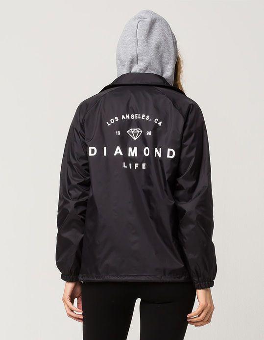 Diamond Supply Co Diamond Life Logo - DIAMOND SUPPLY CO. Logo Womens Coach Jacket - BLACK - 298651100 | Tillys
