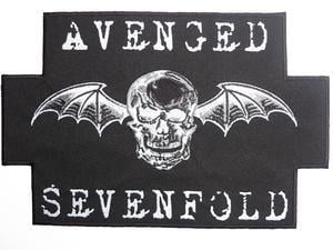 Avenged Sevenfold Bat Skull Logo - AVENGED SEVENFOLD Skull Bat Big Embroidered Back Patch 9.4