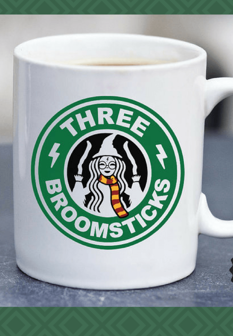 Harry Potter Starbucks Logo - Harry Potter coffee mug | Three Broomsticks starbucks logo | witch ...