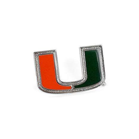 Miami Hurricanes Logo - Amazon.com : NCAA Miami Hurricanes Logo Pin : Sports Related Pins