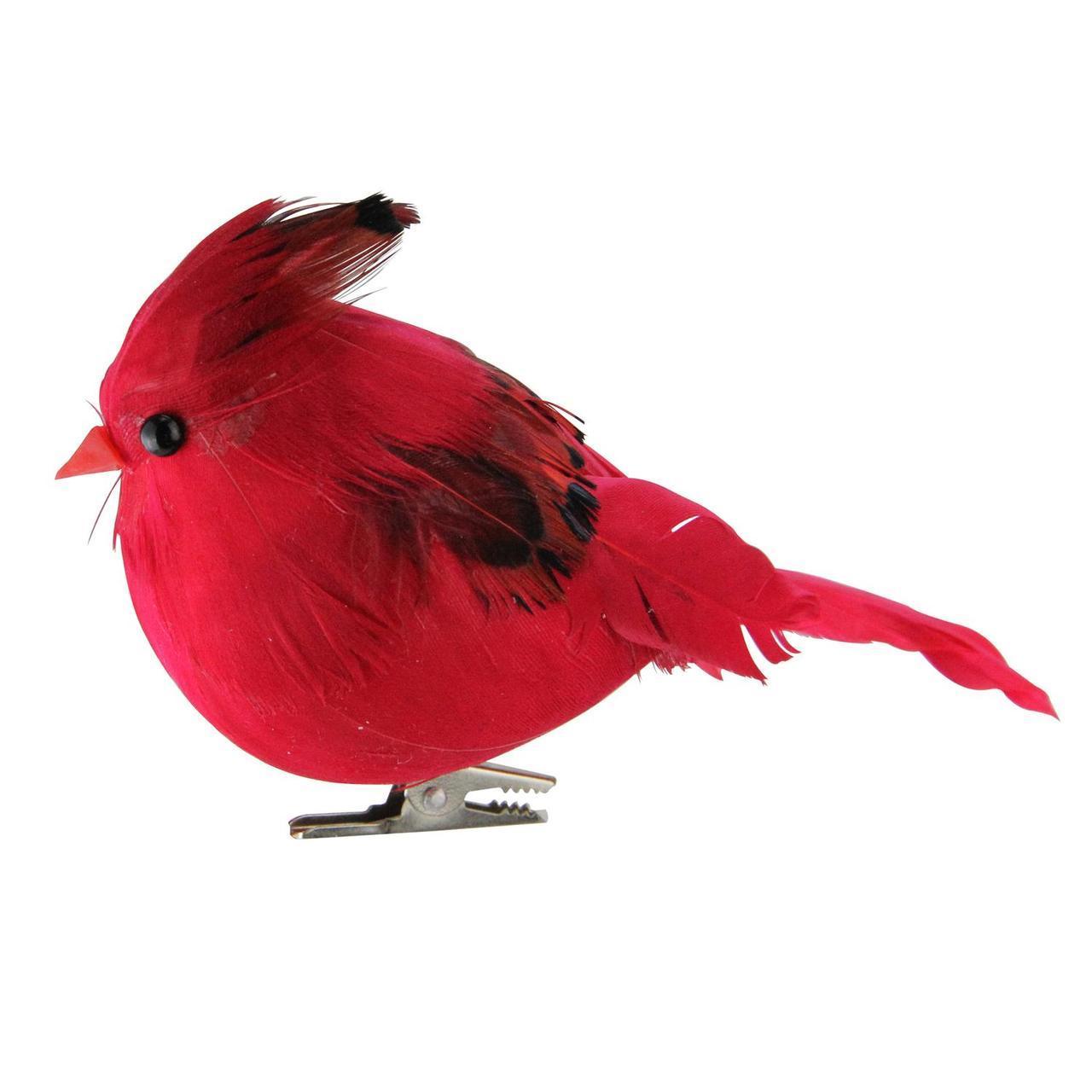 Black and Red Cardinals Bird Logo - 5” Red & Black Cardinal Bird Clip-On Christmas Tree Ornament ...