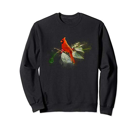 Black and Red Cardinals Bird Logo - Amazon.com: Wild Red Cardinal Bird Sweatshirt: Clothing