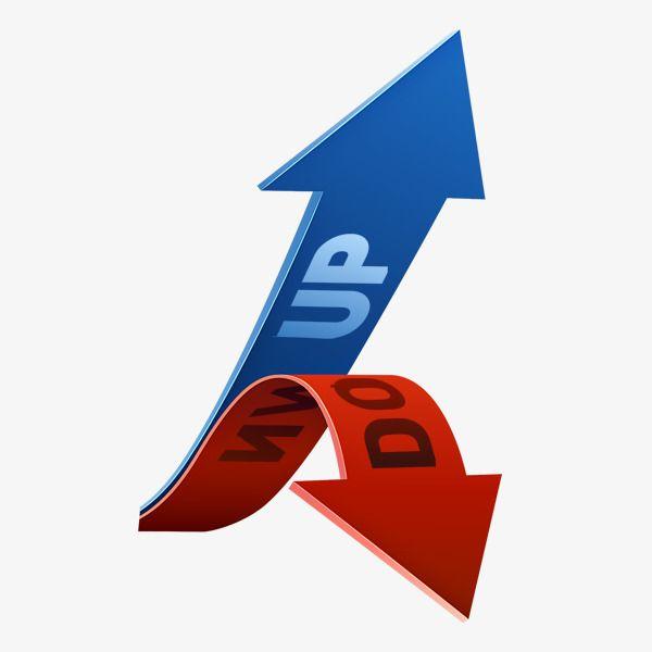 Blue and Red Arrow Logo - Blue Red Arrow Up And Down, Arrow, Blue Red, Concise PNG and PSD