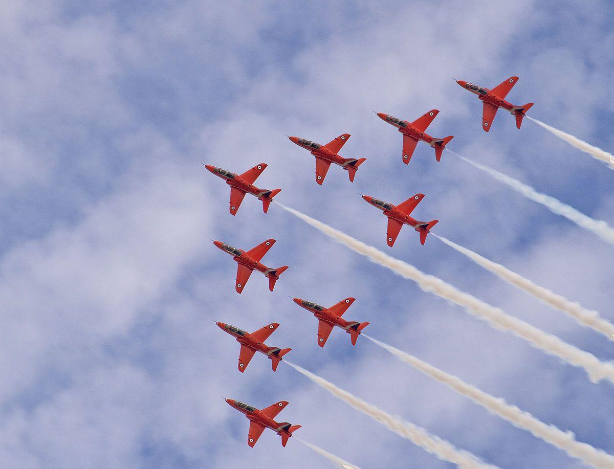 Red and Yellow Plane Logo - Red Arrows
