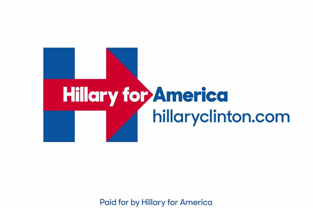 Blue and Red Arrow Logo - Designers explain why nobody likes Hillary Clinton's campaign logo - Vox