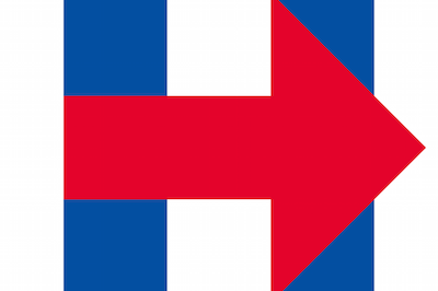 Blue and Red Arrow Logo - Everything That's Wrong With Hillary's New Logo, According to the ...