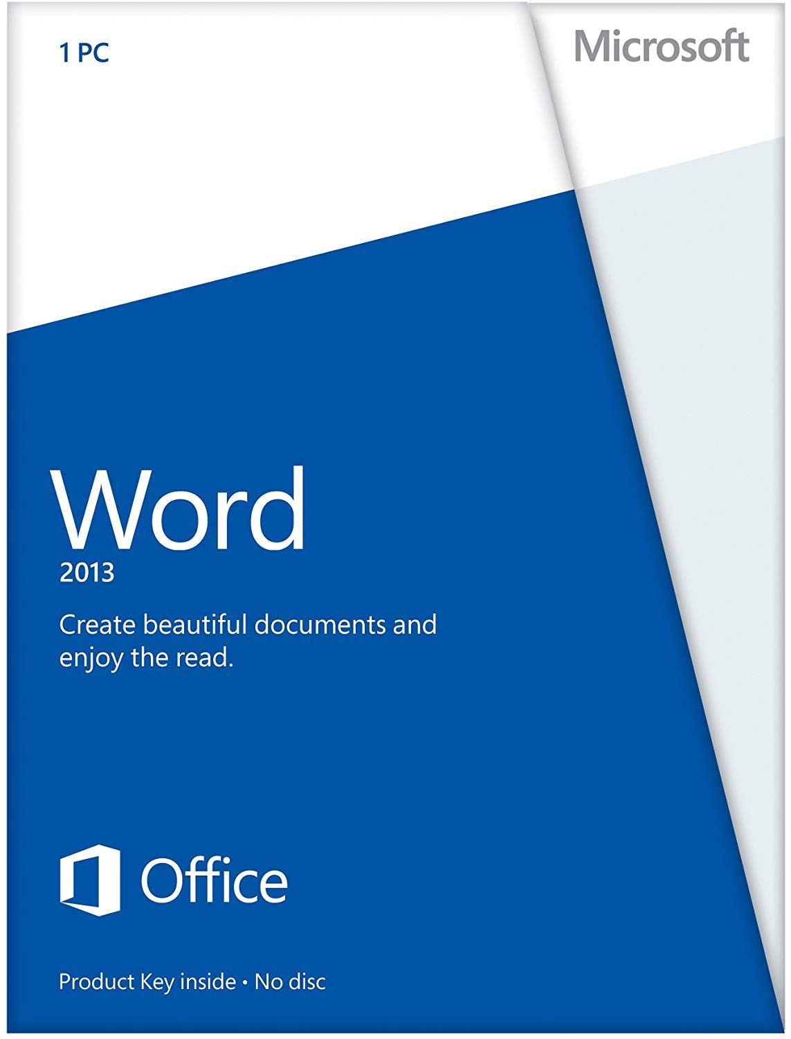 Microsoft Word 2013 Logo - Microsoft Word 2013 Key Card (No Disc): Software