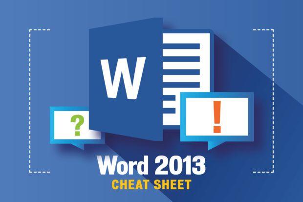 Microsoft Word 2013 Logo - Word 2013 cheat sheet