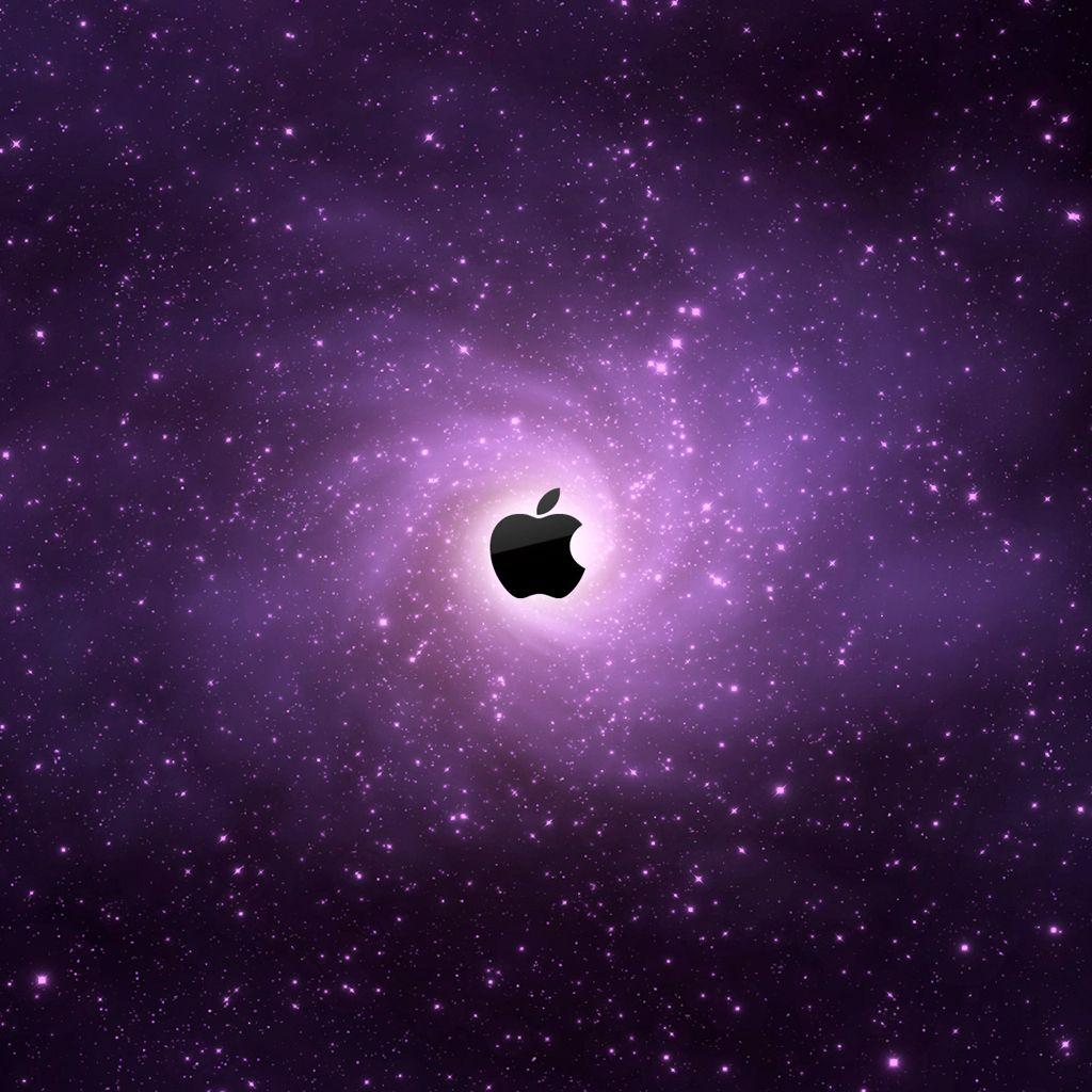 Purple Galaxy Logo - Wallpaper Weekends: Swirling Purple Galaxy With Glowing Apple Logo