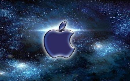 White and Blue Apple Logo - Apple logo galaxy - Apple & Technology Background Wallpapers on ...