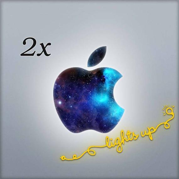 Galxay Apple Logo - Apple MacBook Decal Galaxy MacBook Sticker Blue Apple Logo