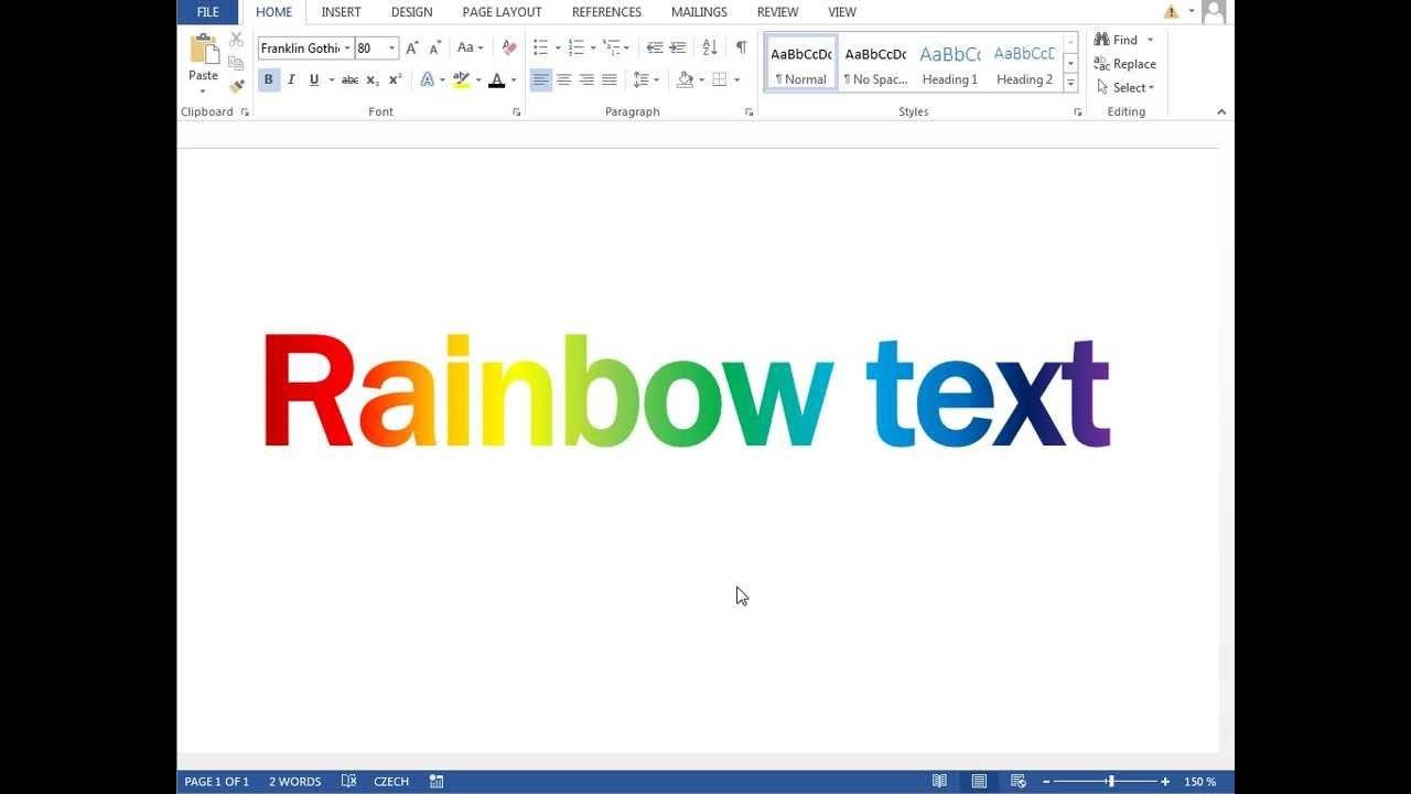Microsoft Word 2013 Logo - How to create a rainbow text in Microsoft Word 2013 - YouTube