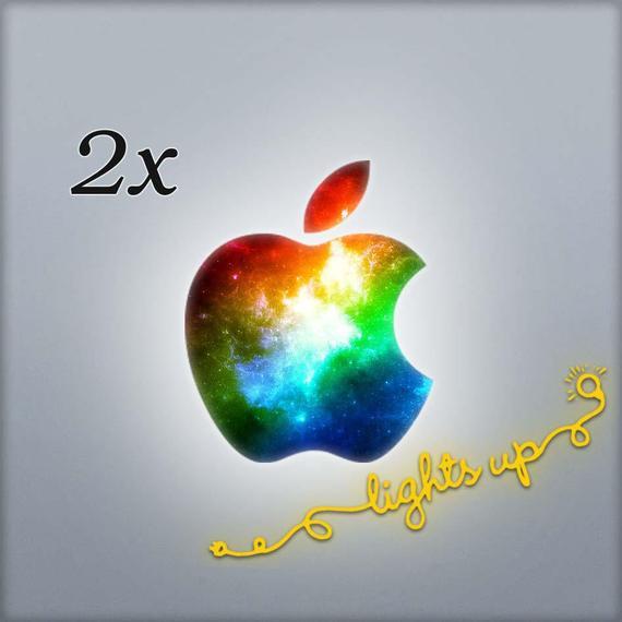 Galxay Apple Logo - Apple MacBook Decal Apple Logo MacBook Sticker GLOWING Rainbow