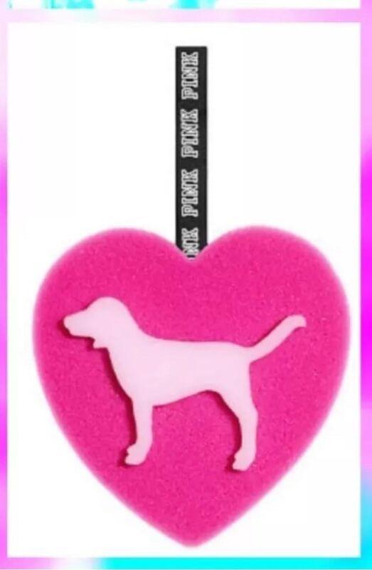 Victoria Secret Dog Logo - Valentine Victoria's Secret Hot Pink Heart Dog Logo Bath Sponge