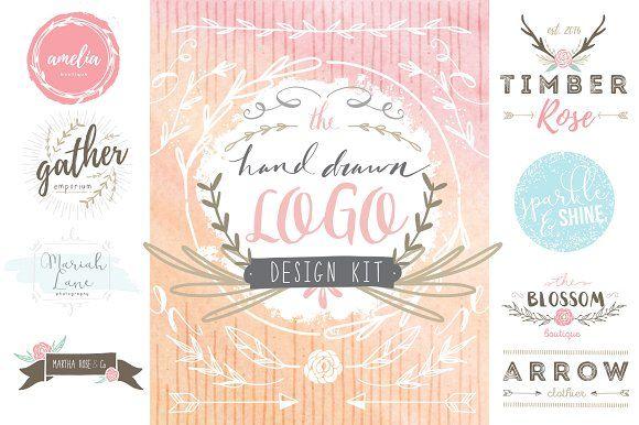 Flowered U Logo - Hand Drawn Logo Design Kit Logo Templates Creative Market
