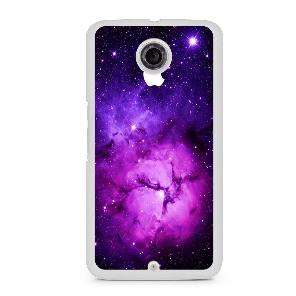 Galxay Apple Logo - Purple Galaxy Nebula with apple logo Nexus 6 case