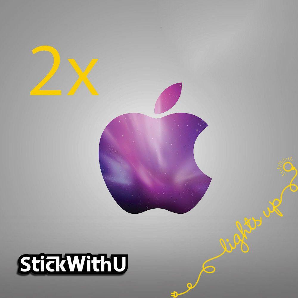 Apple Galaxy Logo - 2x MacBook Decal Apple Logo Sticker Air Pro Retina Vinyl Galaxy ...