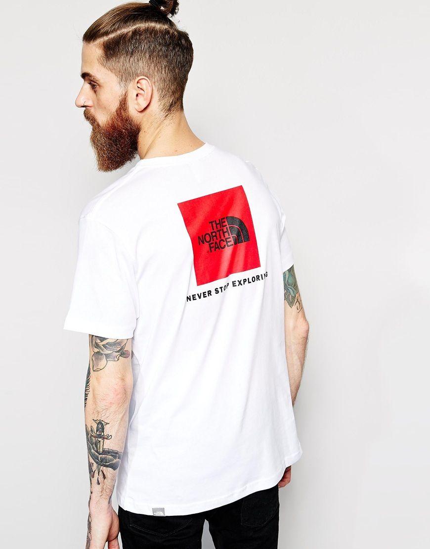 Red and White Box Logo - The North Face T-shirt with Red Box Logo in White for Men - Lyst