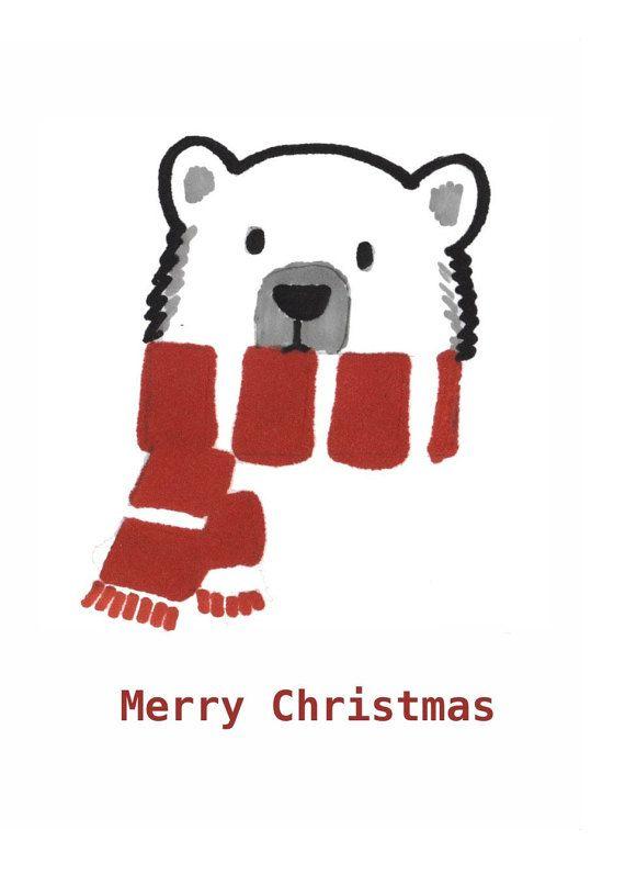 Snow Bear Logo - A6 Polar Bear Christmas Card. Polar Bears. Christmas, Christmas