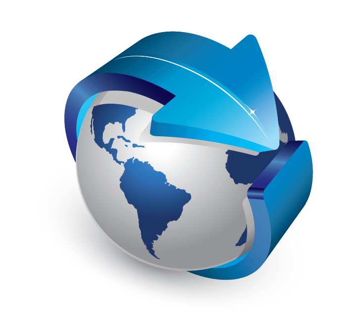 Globe with Arrow Logo - Design Free Logo: 3D Globe arrow Logo Templates