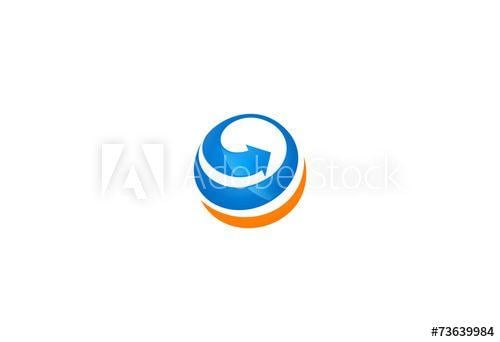 Globe with Arrow Logo - circle globe arrow logo - Buy this stock vector and explore similar ...