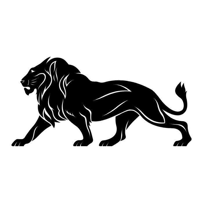Walking Lion Logo - Big Male Lion Walking Profile Vinyl Wall Art Sticker Tattoo Style