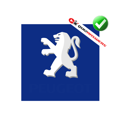 White Lion with Blue Square Logo - Blue lion Logos